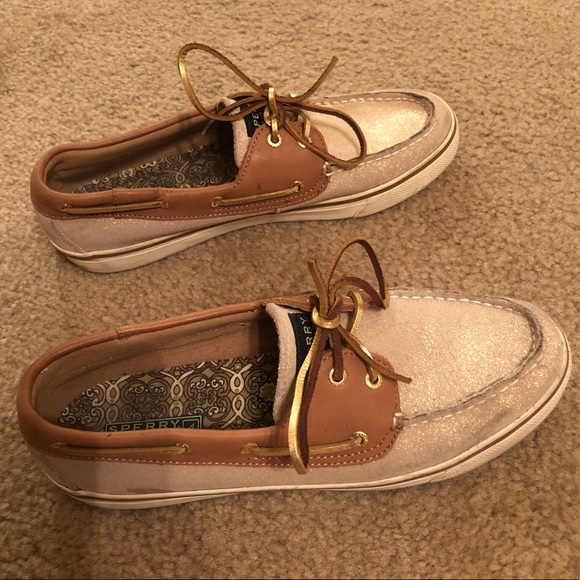 Gold Sparkle Sperry’s - Picture 2 of 4
